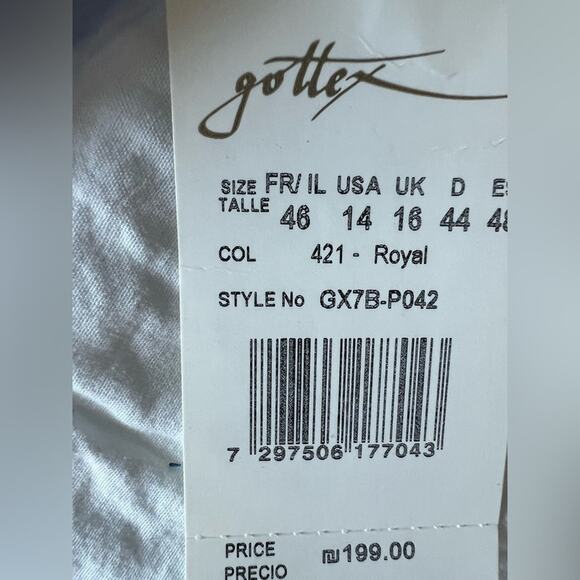 Gottex Bikini Bottom Womens Size 14 GTX Sapphire Blue Jeweled Bottoms Bikini NWT - Picture 6 of 6